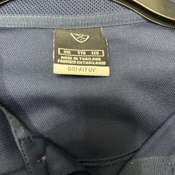 NIKE GOLF Mens Short Sleeve Polo Shirt - Dri Fit UV. Size XXL. Dark Blue - Picture 4 of 4